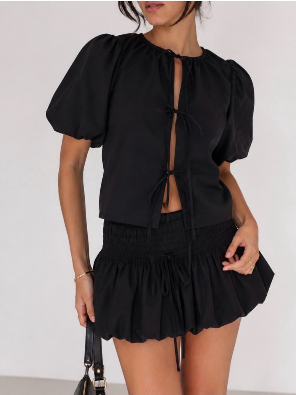 Abercrombie & Fitch Front Tie Poplin Top